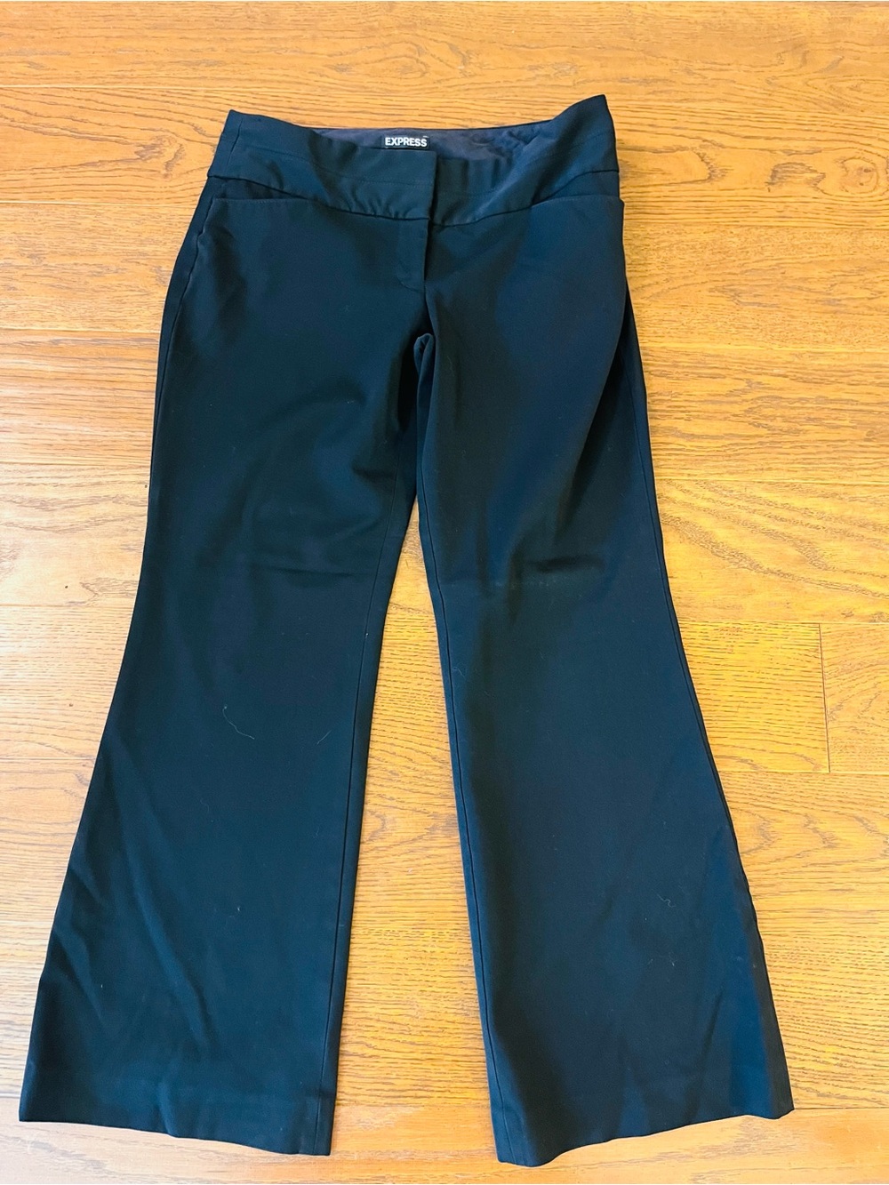 Express Black Editor Dress Pants with Satin Waistband